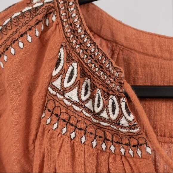 Free People Dream Weaver V-Neck Embroidered Tunic size S - Picture 8 of 16
